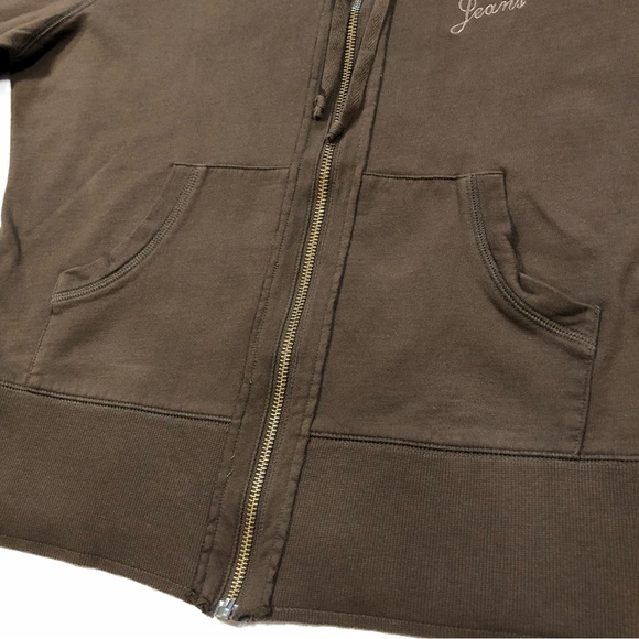 Calvin Klein Women’s Long Sleeve 100% Cotton Full Zip Hoodie Brown Sweatshirt L - Picture 3 of 11